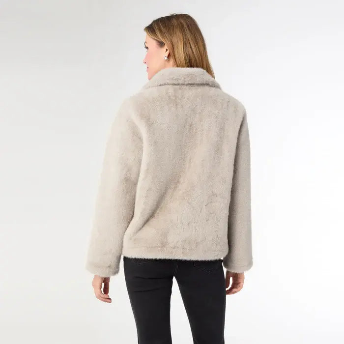 Coco + Carmen Josephiine Faux Fur Moto Jacket