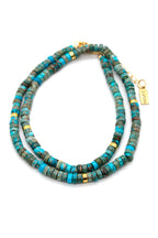 Lizou Natural Stone Short Necklace with Gold -Stone Collection