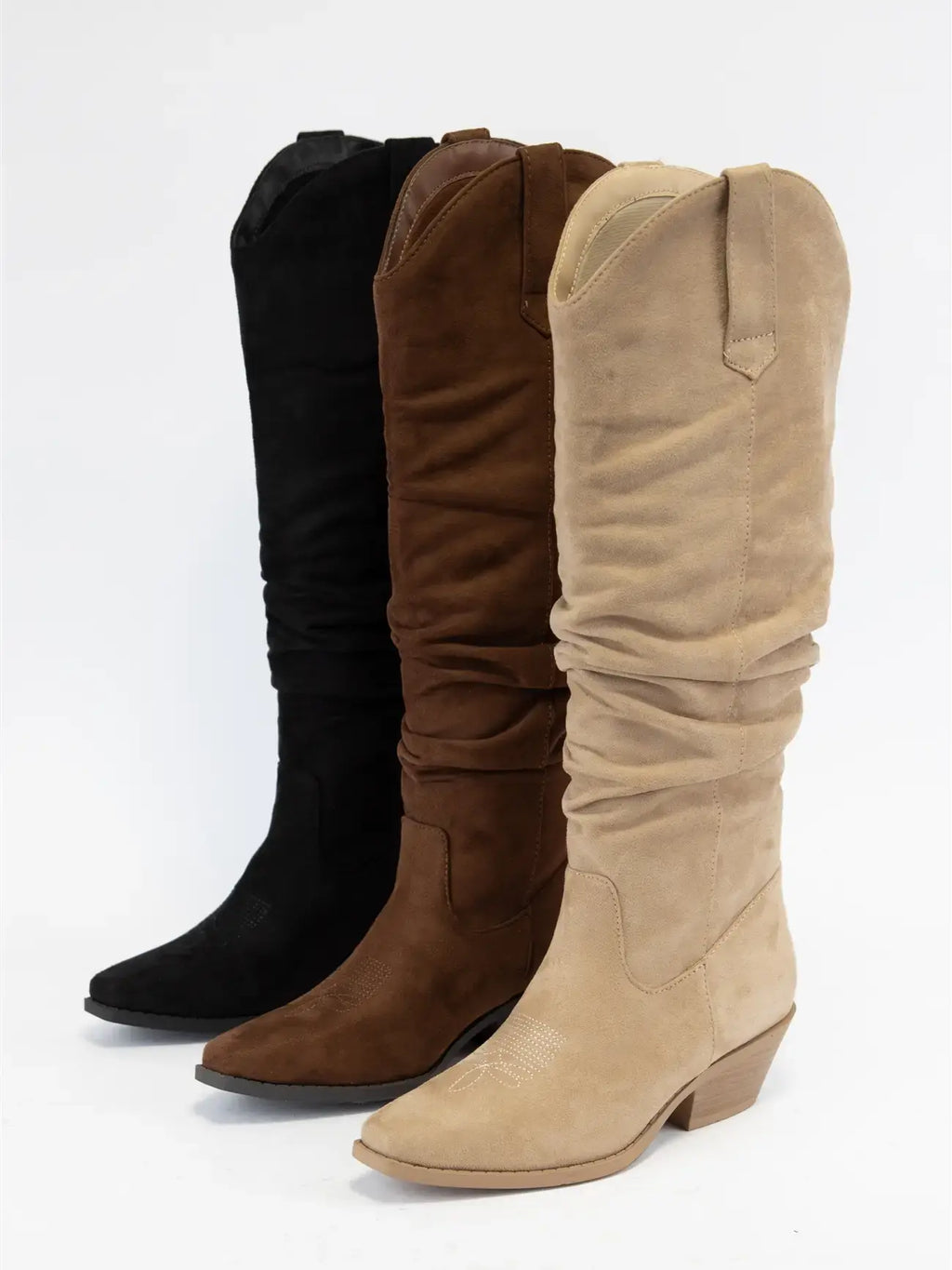 Ccocci Gridley Faux Suede Slough Cuff Western Boots