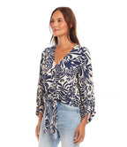 Karen Kane Blouson Sleeve Tie Front Top