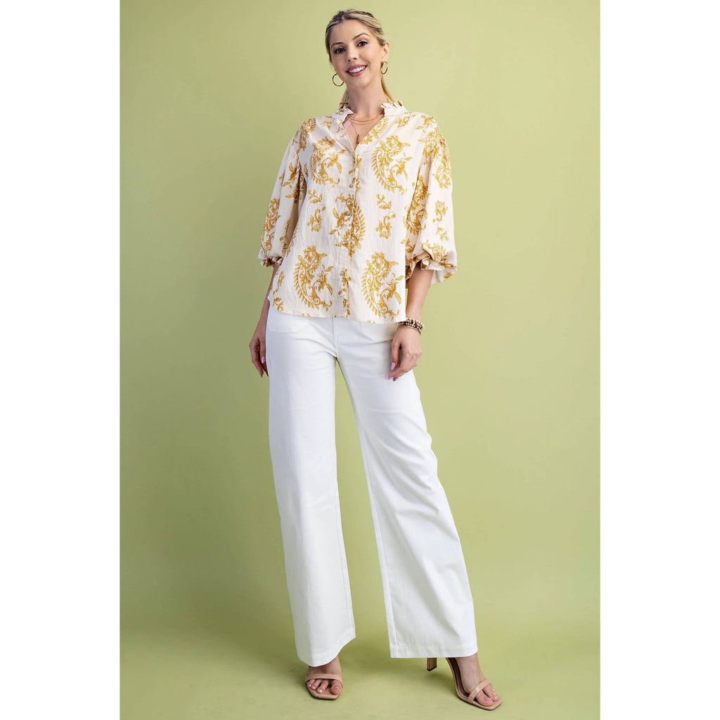 STYLE USA - Balloon Sleeves Blouse