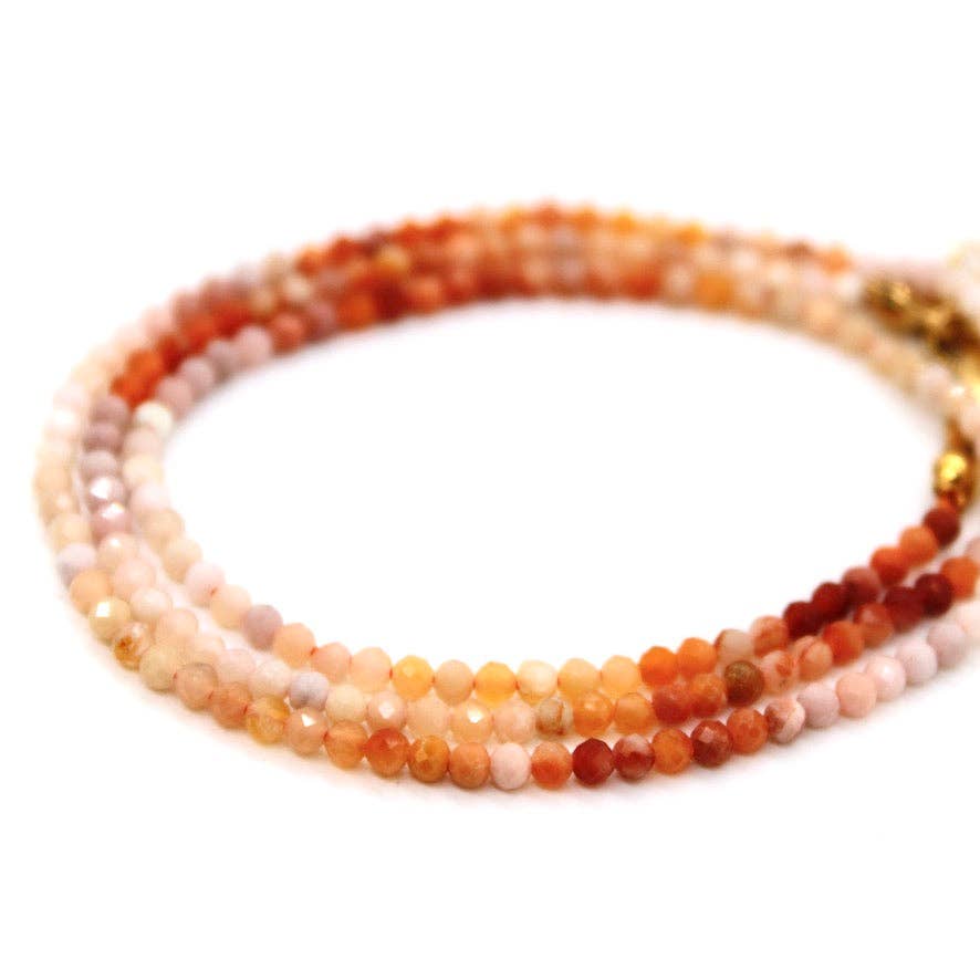Lizou Short Gradient Stone Necklace Gradient
