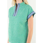 THML - Short Sleeve Gingham Patterned Top