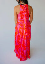 Sugarlips Lailah Floral Landy Halter Maxi Dress