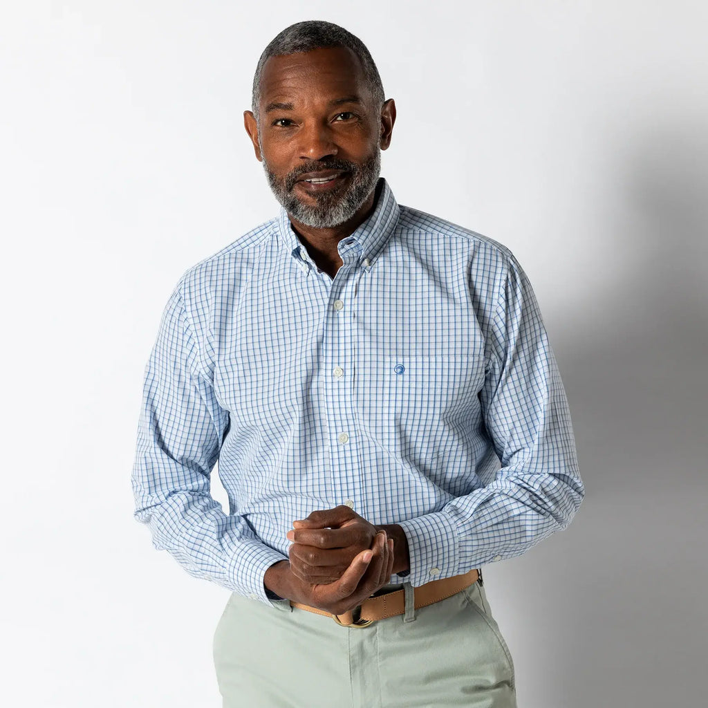 Duck Head Edgewood Plaid Performance Poplin Sport Shirt