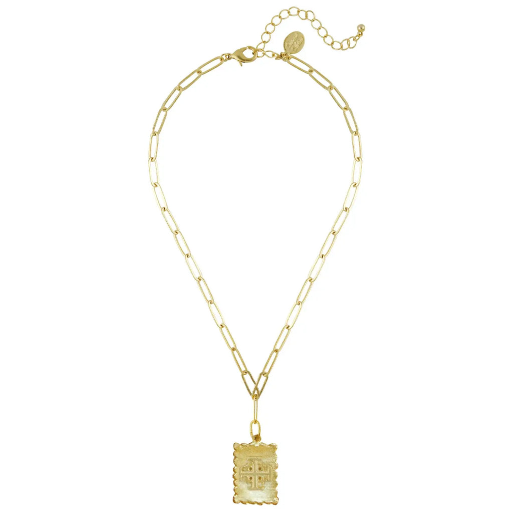 Susan Shaw Jerusalem Cross Stamp Necklace