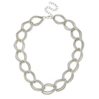 Susan Shaw Large Silver Textured Chain Necklace