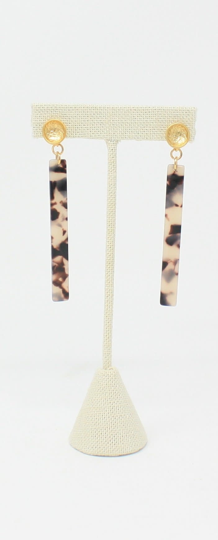Virtue - Hammered Acrylic Bar Earrings