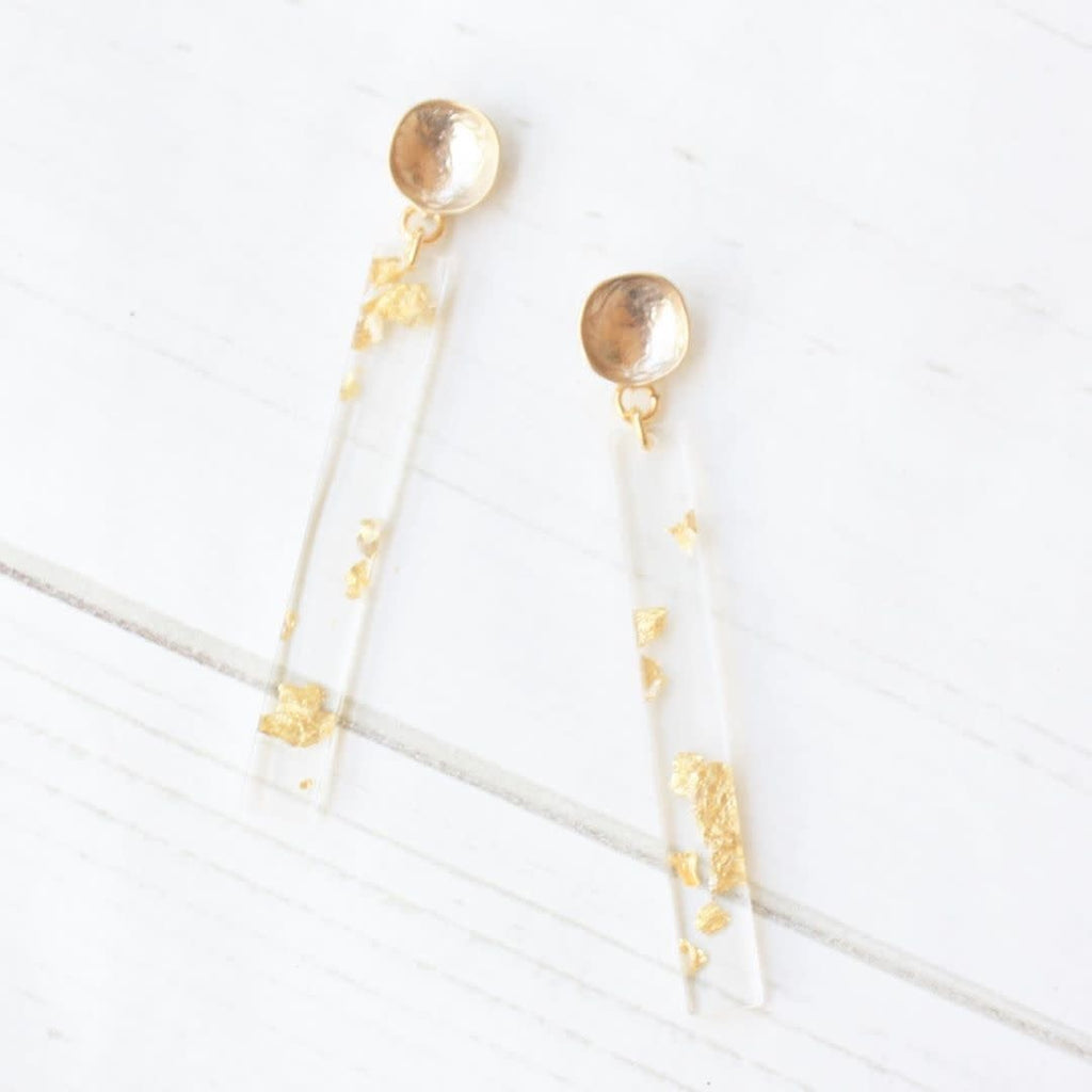 Virtue - Hammered Acrylic Bar Earrings