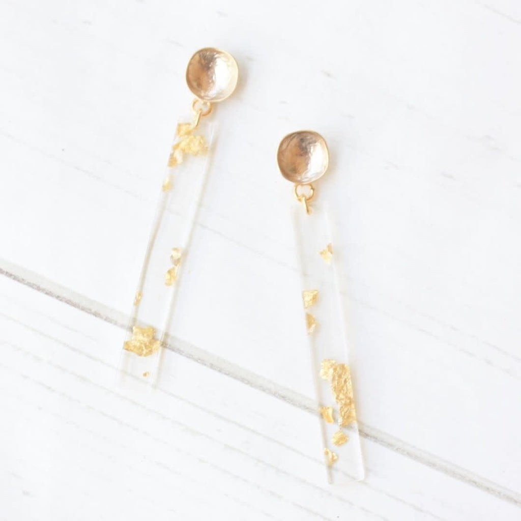 Virtue - Hammered Acrylic Bar Earrings