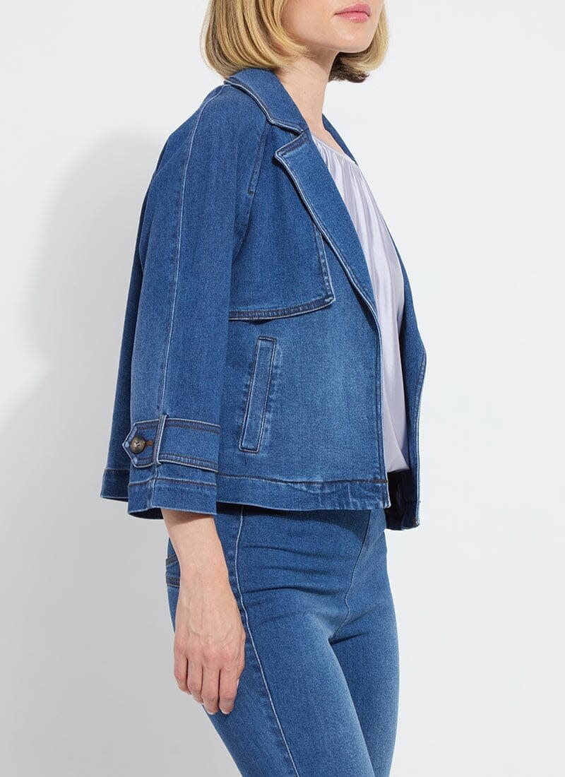 Lyssé Jeanne Cropped Tencel Denim Trench