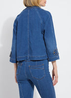 Lyssé Jeanne Cropped Tencel Denim Trench