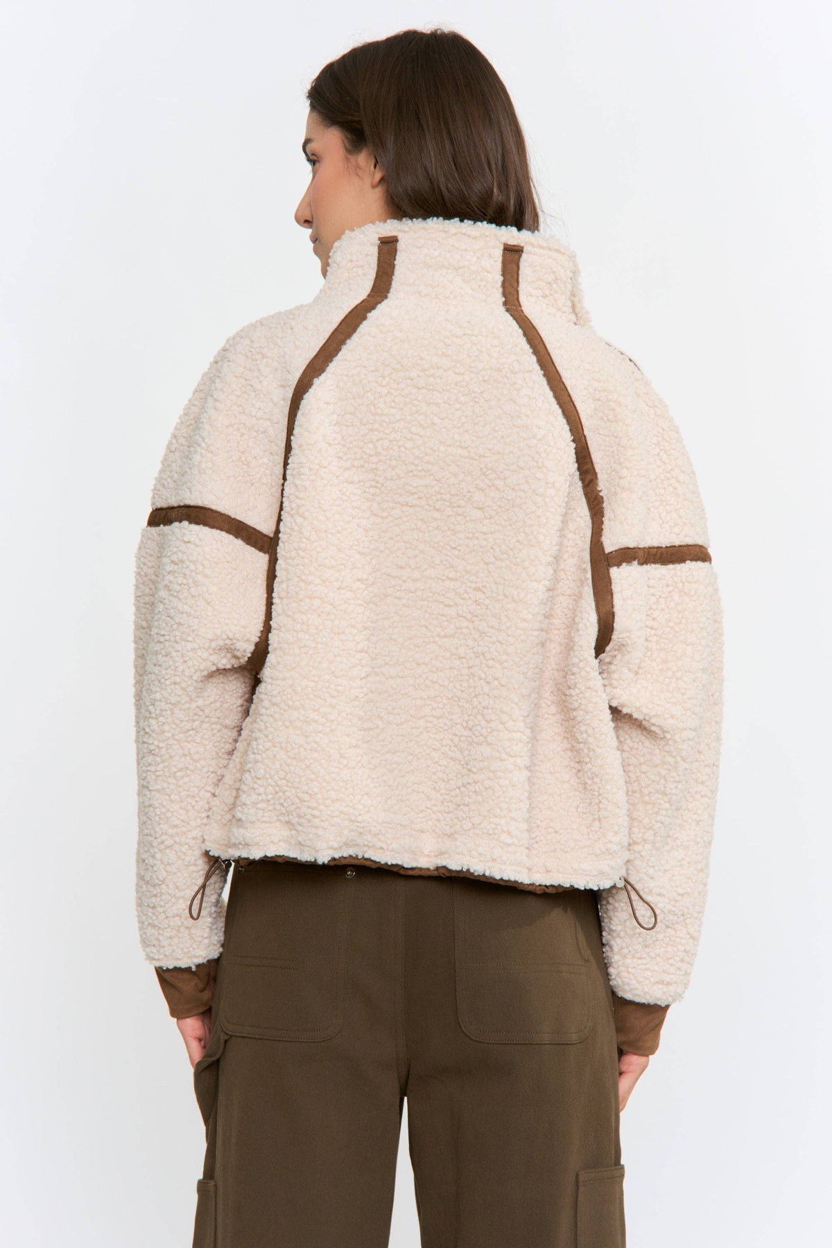 Camellia   Sherpa Fleece Zip-Up Jacket