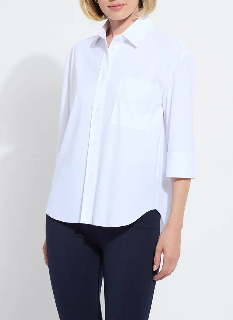 Lyssé Sophie 3/4 Sleeve Cropped Shirt
