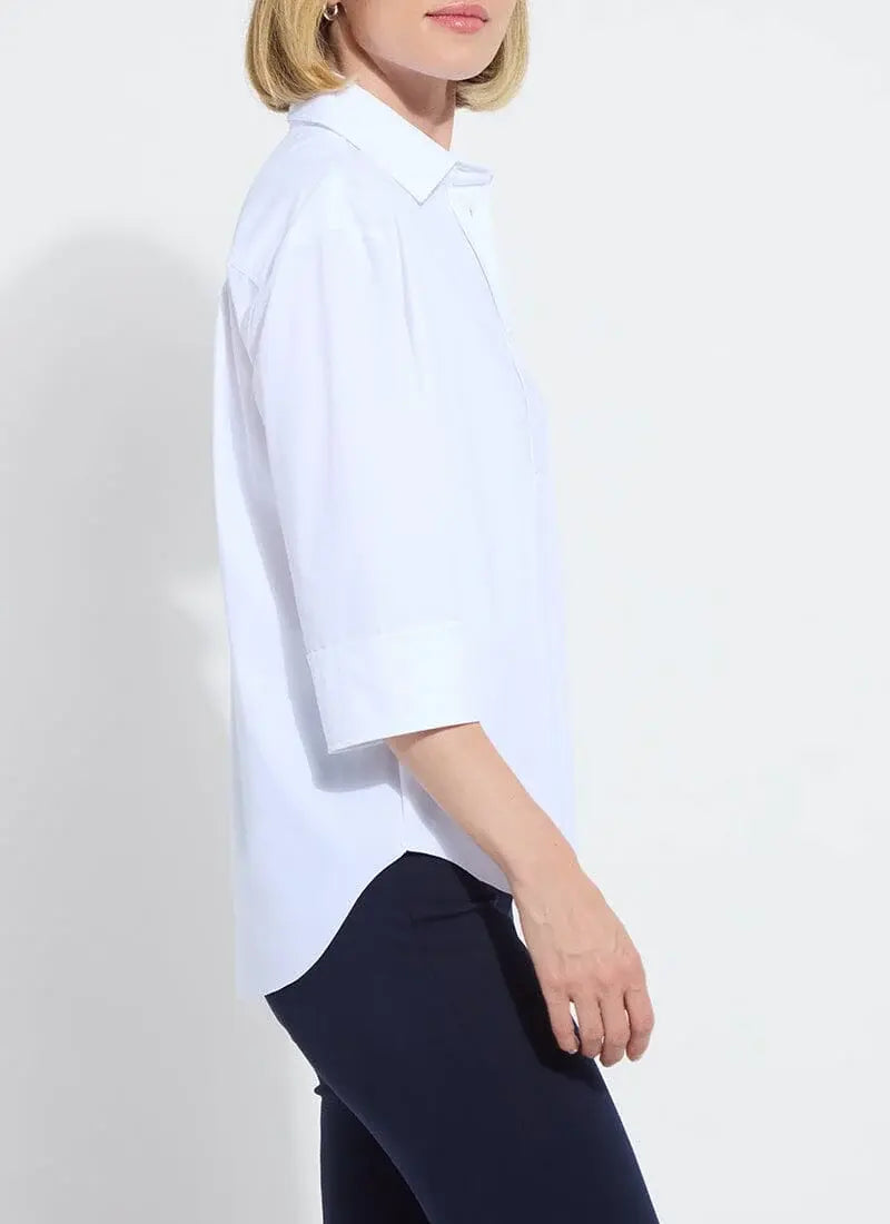Lyssé Sophie 3/4 Sleeve Cropped Shirt