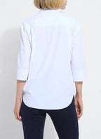Lyssé Sophie 3/4 Sleeve Cropped Shirt