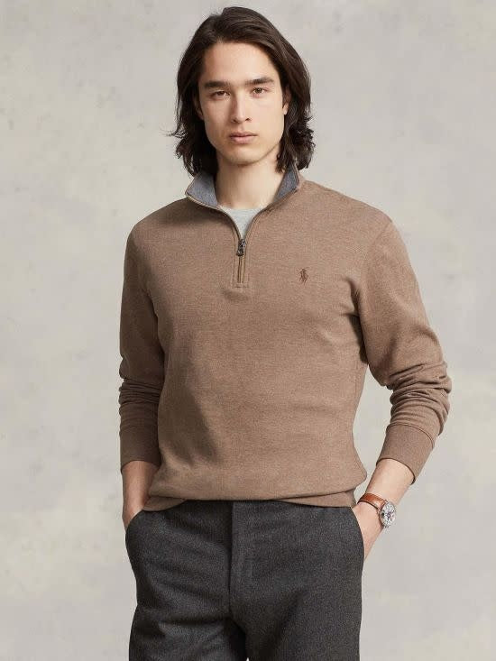 PRL Double Knit Jersey 1/2 Zip Pullover