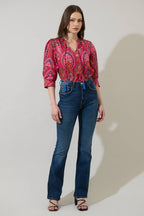 Sugarlips - Azura Floral Irina Split Neck Top