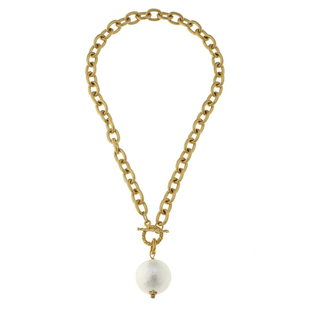 Susan Shaw Cotton Pearl Toggle Necklace