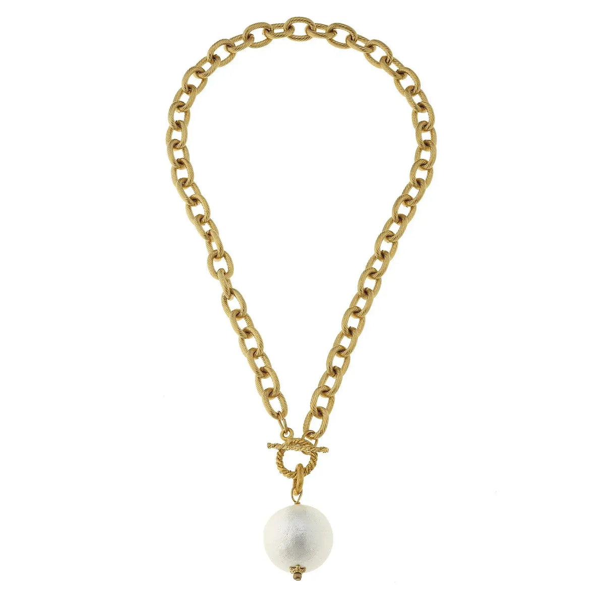 Susan Shaw Cotton Pearl Toggle Necklace