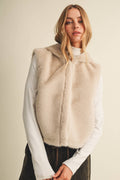 Mustard Seed  Hooded Faux Fur Vest