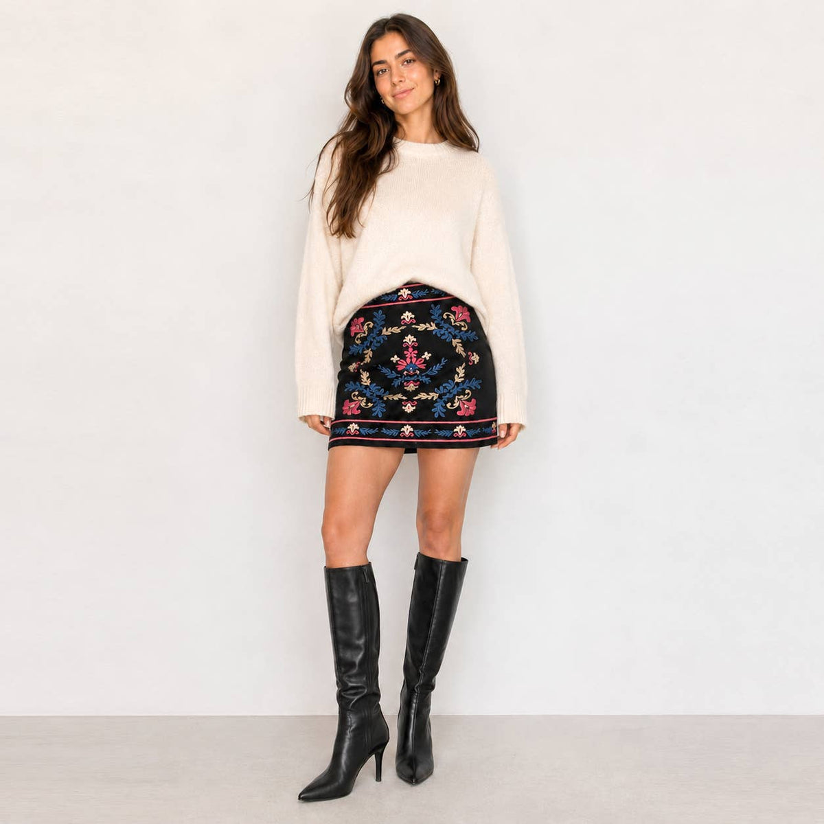 LoveWednesday  Midnight Garden Mini Skirt