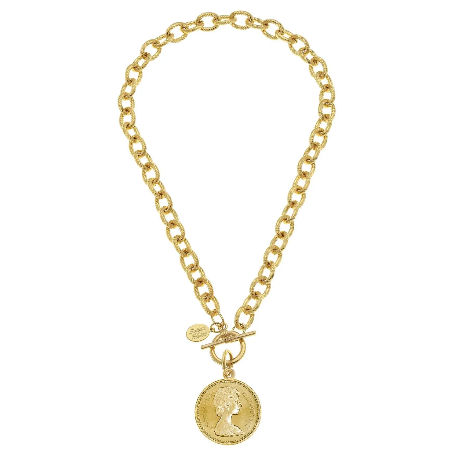 Susan Shaw Queen Coin Toggle Necklace
