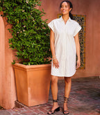 Karen Kane Stripe Cap Sleeve Shirtdress