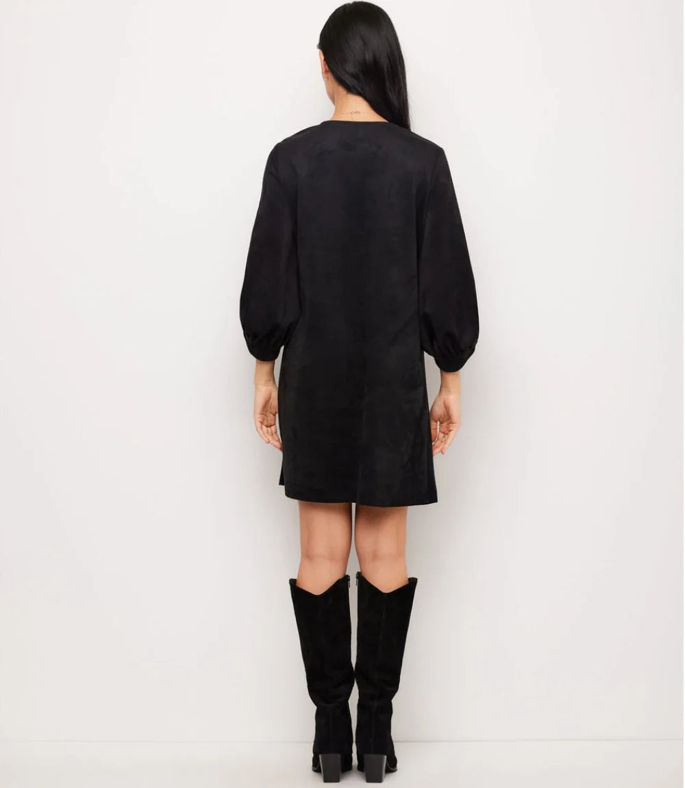 Karen Kane Faux Suede Puff Sleeve Dress