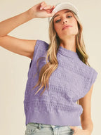 &Merci Knit Pointelle Sweater Vest