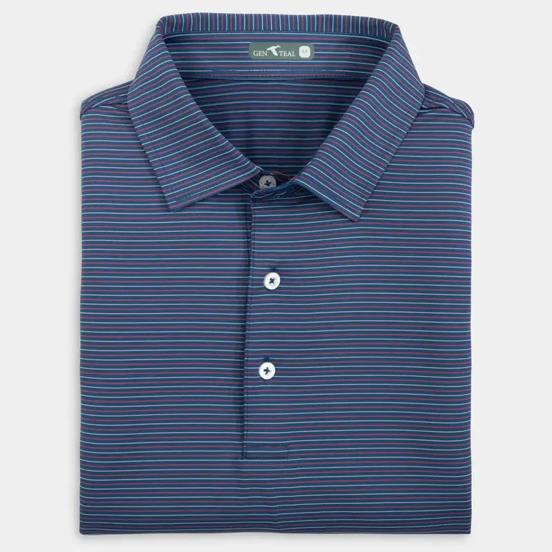 GenTeal Apparel Heathered Pinstripe Performance Polo