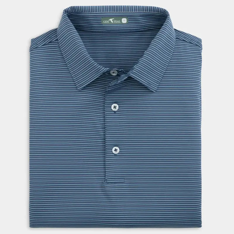 GenTeal Apparel Heathered Pinstripe Performance Polo