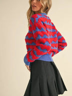 &Merci Embroidery Heart Crew Neck Sweater