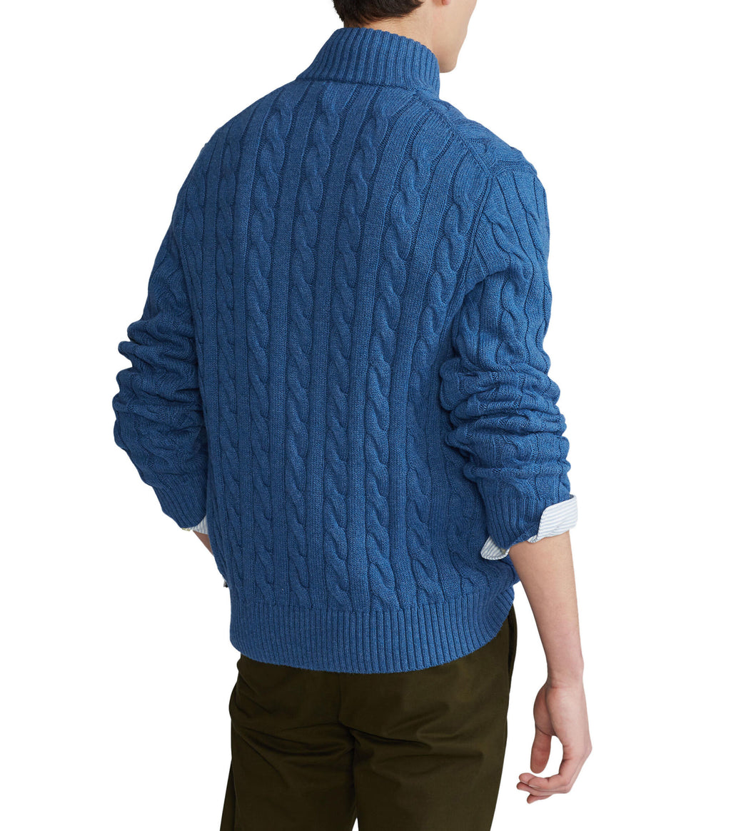 PRL Cable-Knit Cotton Quarter-Zip Sweater
