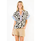 THML - Short Sleeve Abstract Pattern Top