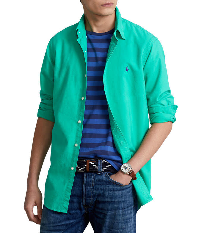 PRL Garment Dyed Classic Fit Oxford Shirt