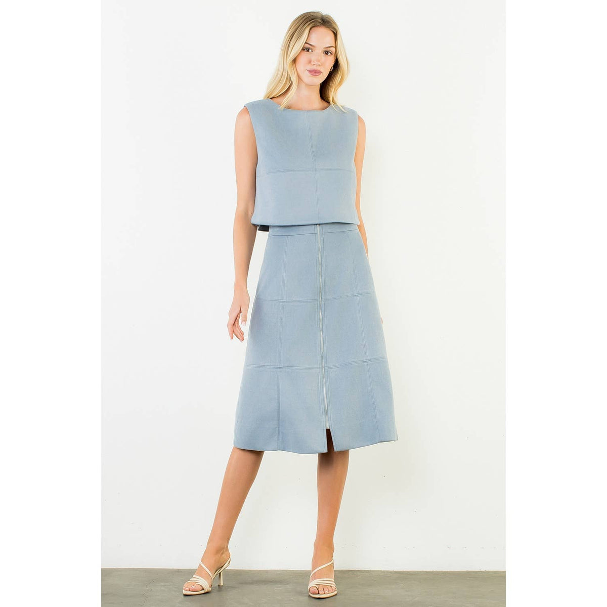 THML - Suede Zipper Skirt
