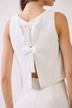 TCEC - CT9976-Back Bow Ties Sleeveless Crop Top