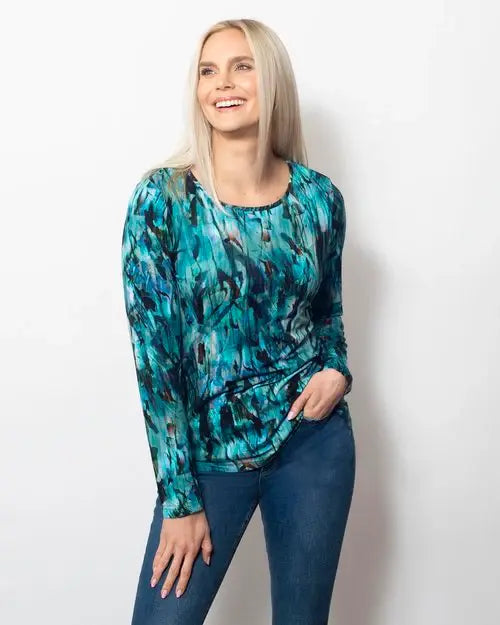 Sno Skins Viscose Johnny Collar Top