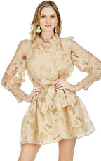 Jade Melody Ruffle Neck & Hem Dress