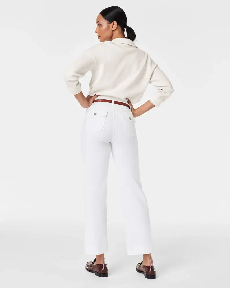 Spanx Stretch Twill Cropped Wide Leg Pant