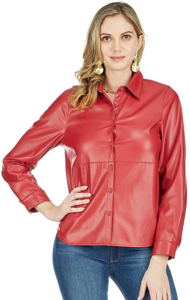 Jade Melody Tam Pleather Blouse