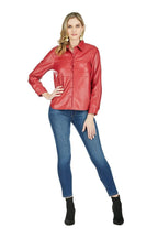 Jade Melody Tam Pleather Blouse