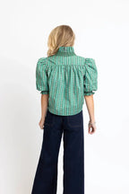 Karlie Floral Ditzy Stripe Ruffle Top
