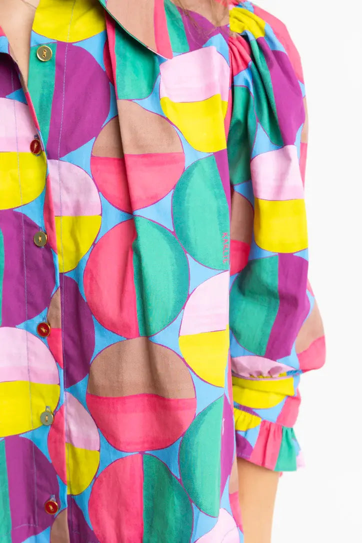 Karlie Modern Pop Button Up Top