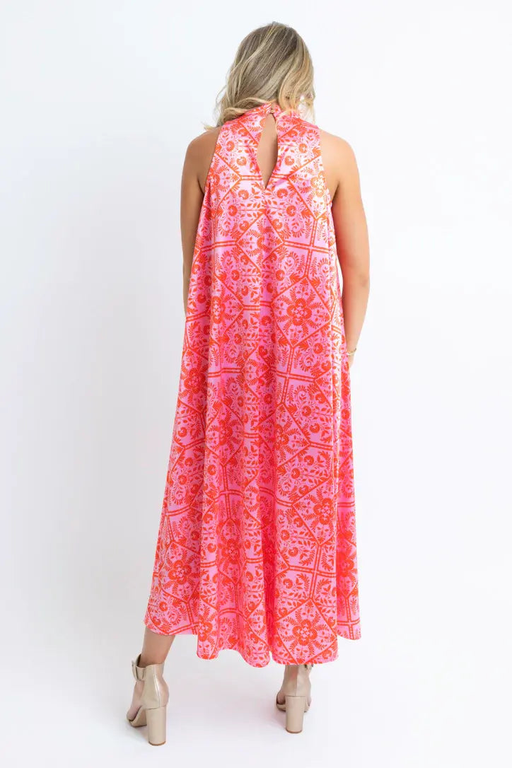 Karlie Floral Mock Halter Maxi Dress