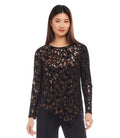 Karen Kane Velvet Burnout Asymmetric Top