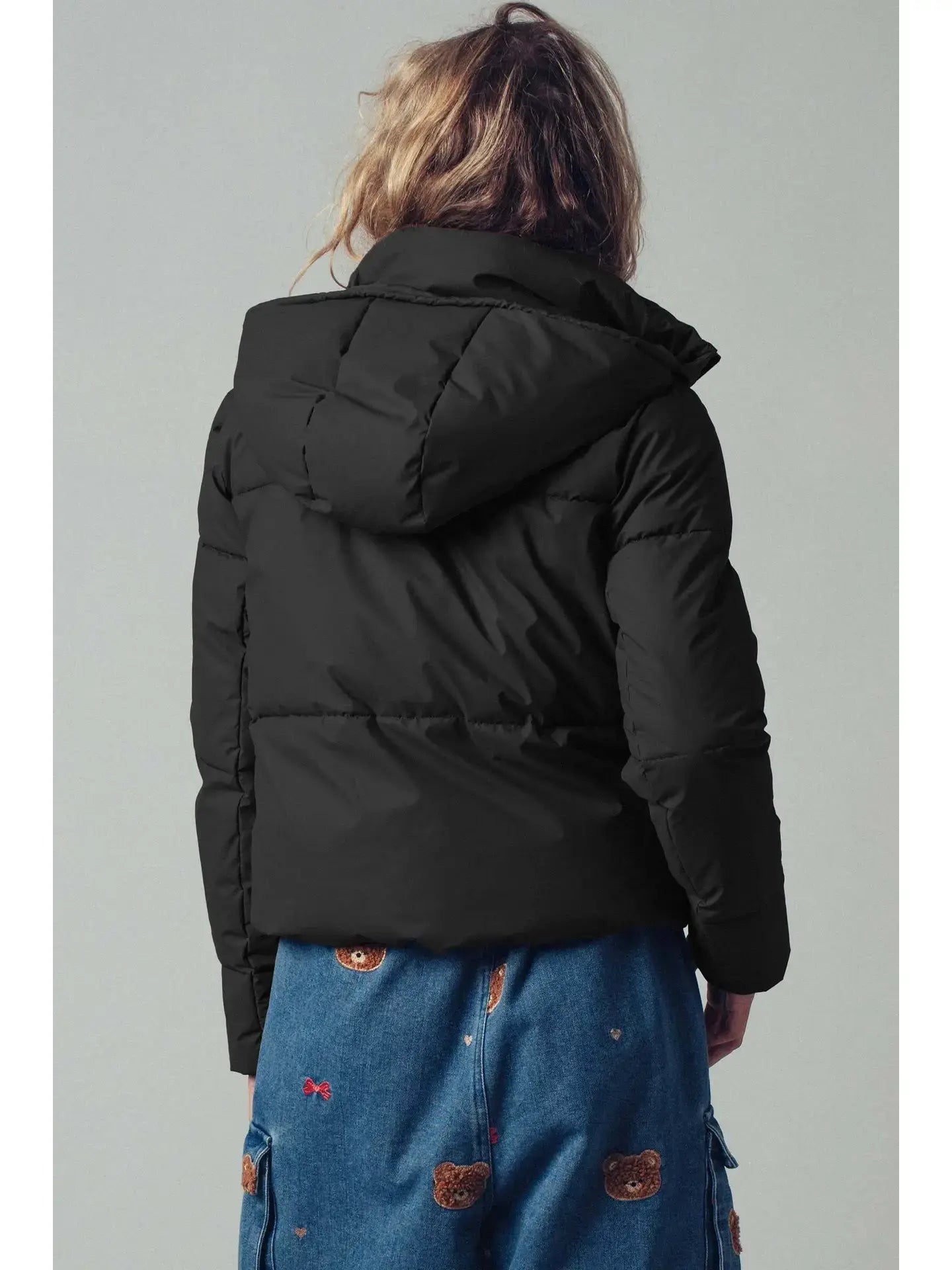 Urban Daizy Cozy Drawstring Hooded Puffer Jacket