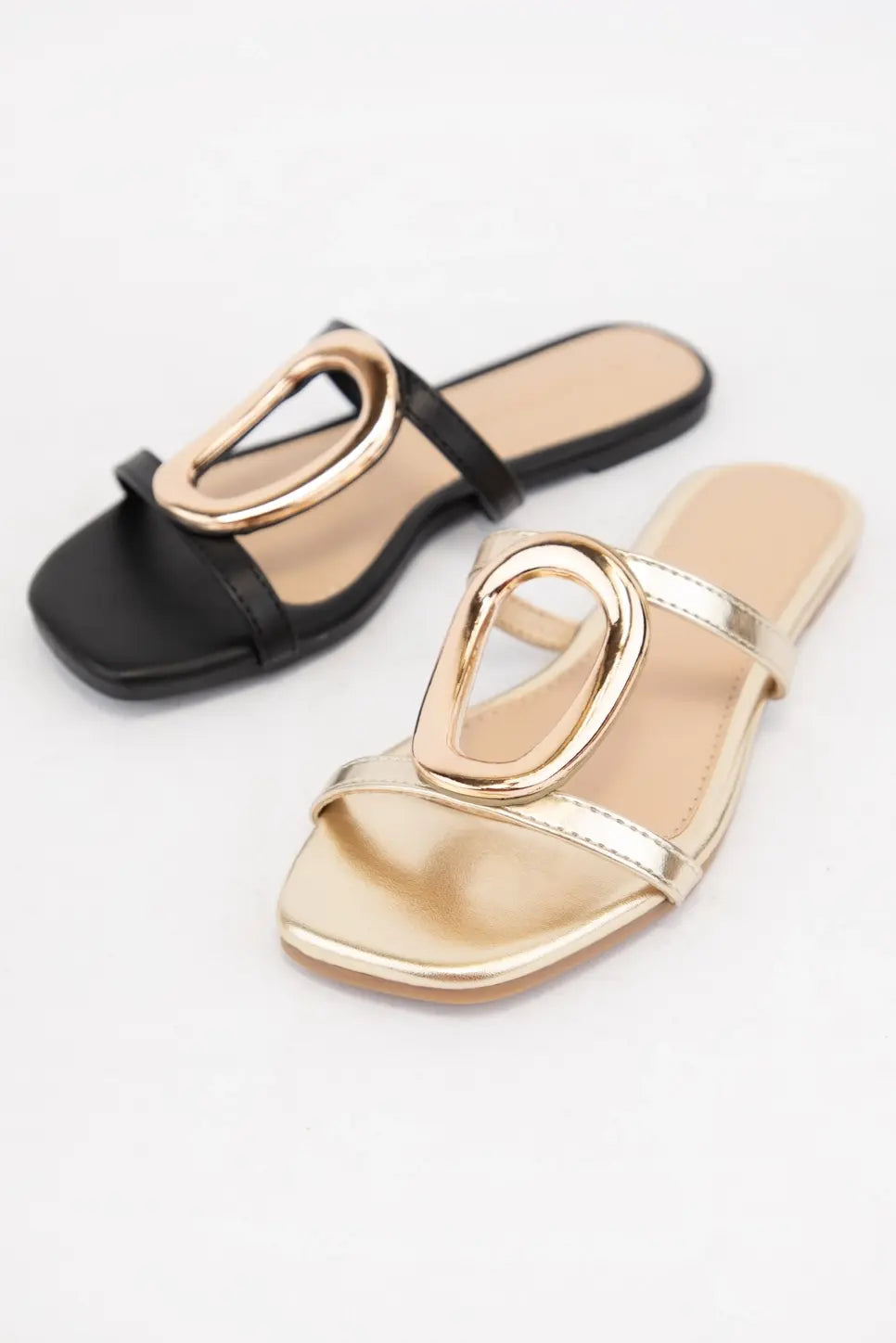 Ccocci Barsa-01 Golden Embellishment Double Strap Sandals