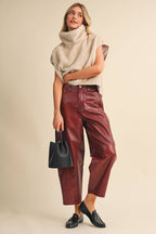 &MERCI Faux Fur cap sleeve top
